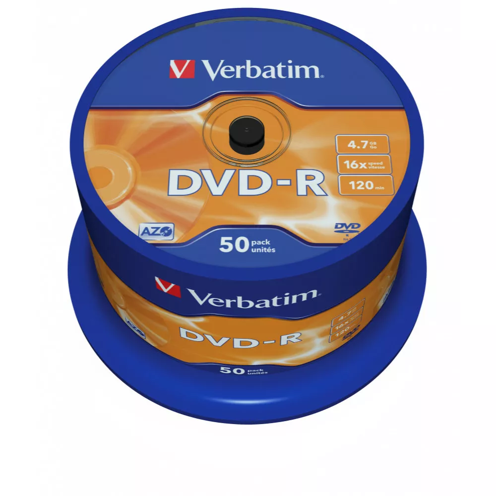 Verbatim DataLifePlus DVD-R AZO 4.7GB 16X MATT SILVER SURFAC - Spindle 50pcs.