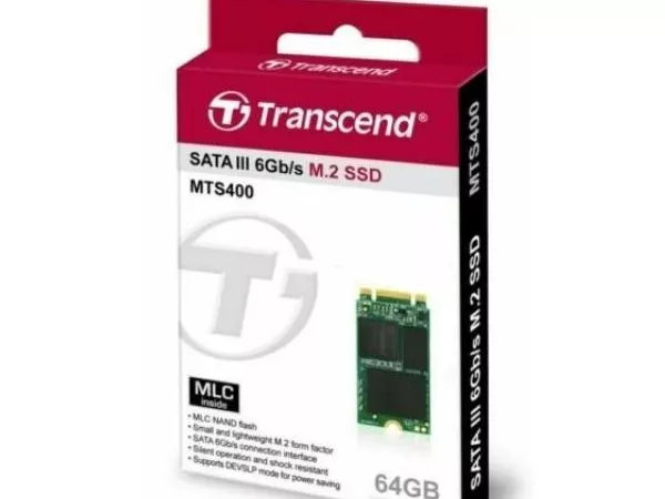 M.2 SATA SSD    64GB Transcend  "TS64GMTS400S" [42mm, R/W:500/450MB/s, 70K/70K IOPS, SM2246EN, MLC]