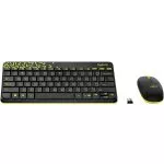 Keyboard & Mouse Logitech Wireless Desktop MK 240 Black+Chartreuse