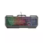Trust Gaming GXT 856 TORAC, SGaming keyboard with metal top plate and multicolour illumination, US, 1.8m, USB, Black