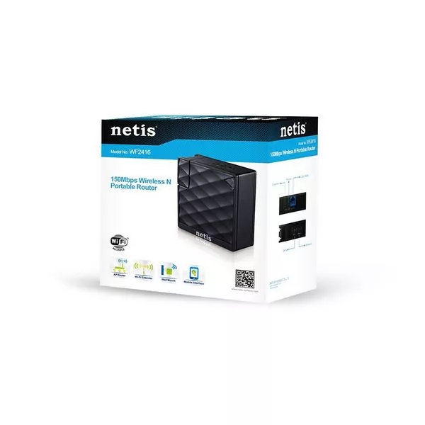 Wireless Portable Router Netis WF2416, 150Mbps, 2.4GHz, Internal Antenna