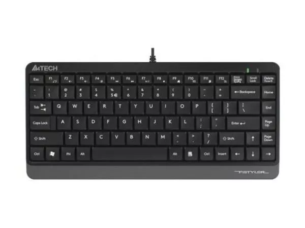 Keyboard A4Tech FK11, Compact, FN Multimedia, Laser Engraving, Splash Proof, Black, USB