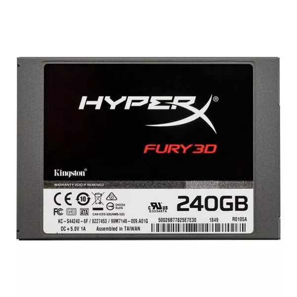 2.5" SSD  240GB  Kingston HyperX  Fury 3D "KC-S44240-6F" [R/W:500/500MB/s, 3D NAND TLC]