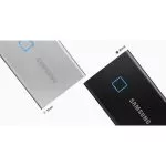 .500GB (USB3.2/Type-C) Samsung Portable SSD T7 Touch, FP ID, Silver (85x57x8mm, 58g, R/W:1050MB/s)