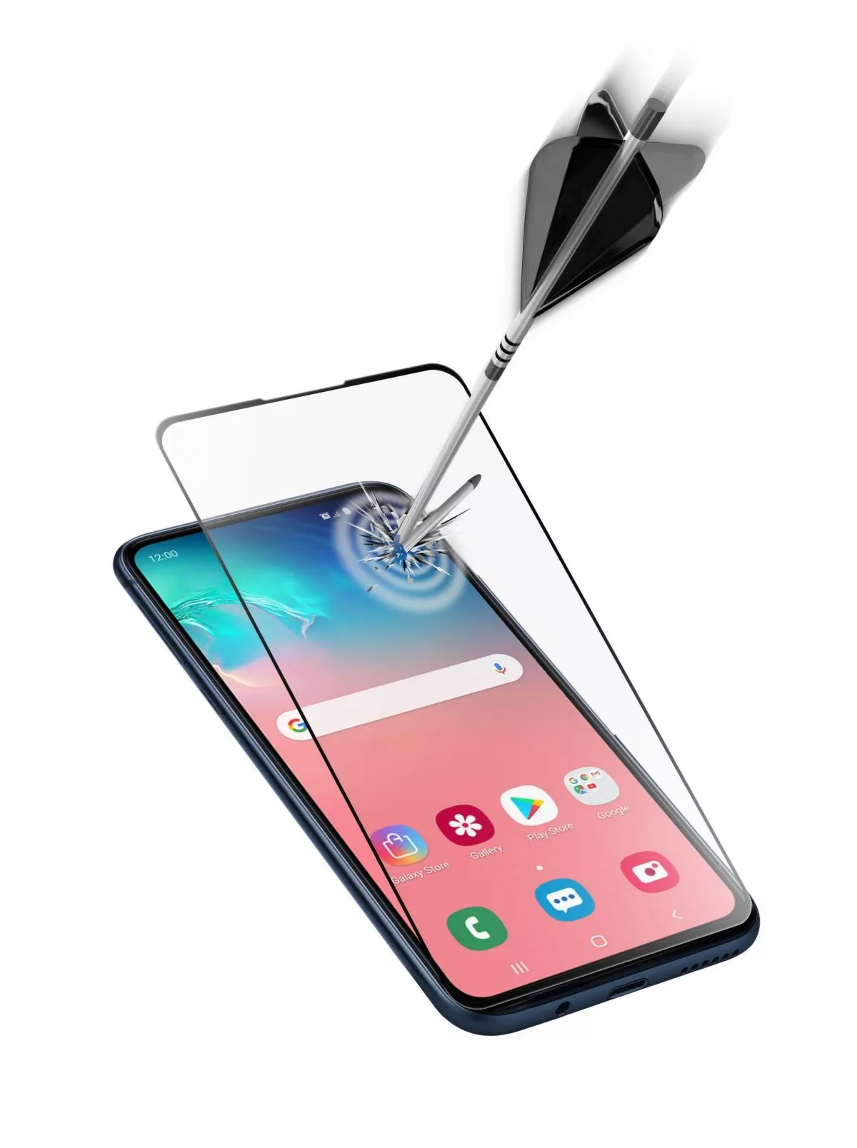 Cellular Tempered Glass Capsule for Samsung S10E, Black