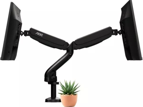 Arm for 2 monitors 15"-27"  - AOC AD110D0 Black, Desk Clamp/Grommet, Aluminum structure, Gas spring,