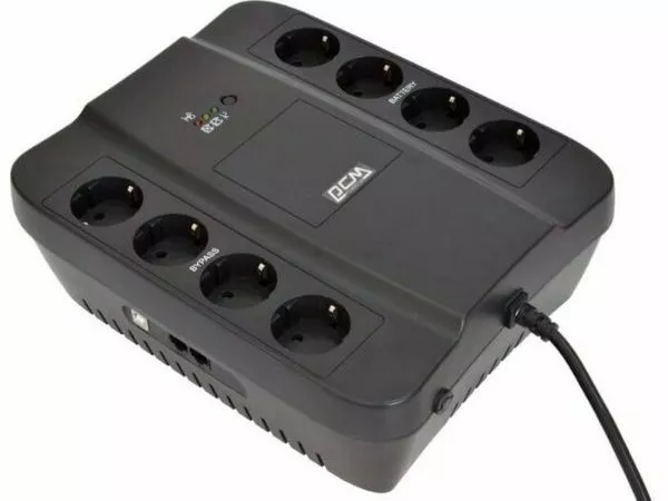 UPS Ultra Power 850VA, 540W, (3 steps of AVR, CPU controlled), USB, 8 Schuko, 2 IEC, plastic case