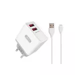 Wall Charger XO + Micro-USB Cable, 2USB, Q.C3.0 18W, L67, White