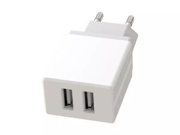 Wall Charger XO, 2USB, 2.4A, L75, White