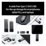 64GB USB3.1/Type-C Flash Drive Samsung Duo Plus "MUF-64DB/APC", Silver, Plastic Case (R:200MB/s)