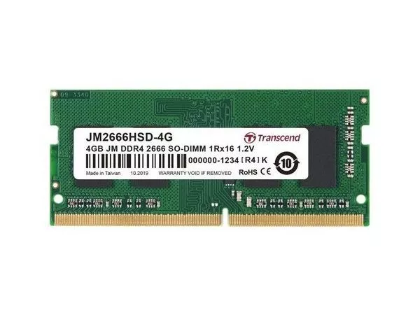 4Gb DDR4 2666MHz SODIMM Transcend PC21300, CL19, 260pin DIMM 1.2V