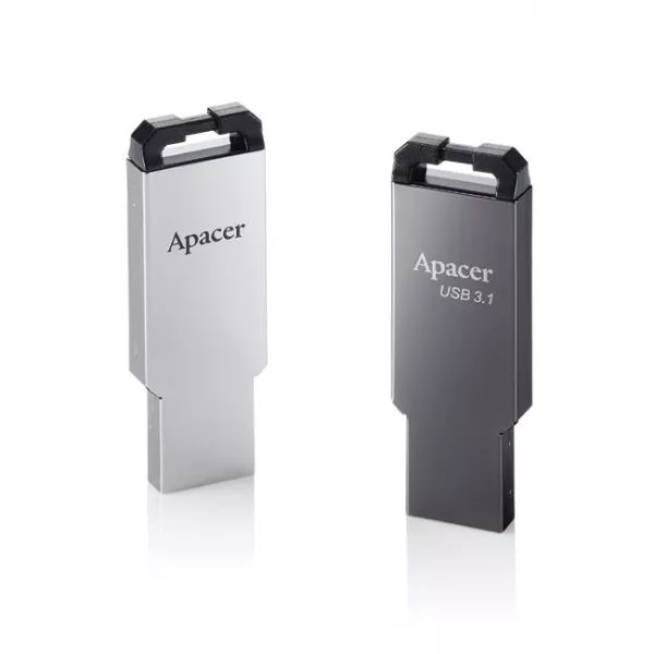64GB USB3.1 Flash Drive Apacer "AH360", Black Nickel, Slim Metallic, Capless (AP64GAH360A-1)