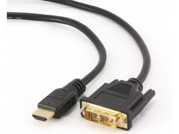 Cable HDMI to DVI 4.5m Gembird, male-male, GOLD, 18+1pin single-link, CC-HDMI-DVI-15