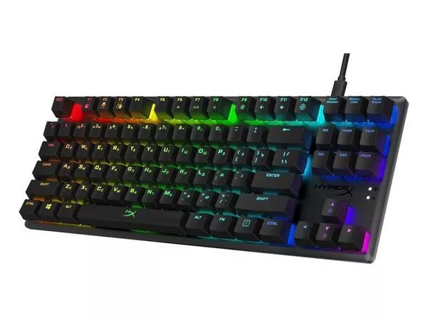 HYPERX Alloy Origins Core RGB Mechanical Gaming Keyboard (RU), Mechanical keys (HyperX Blue key switch) Backlight (RGB), 100% anti-ghosting, Ultra-por