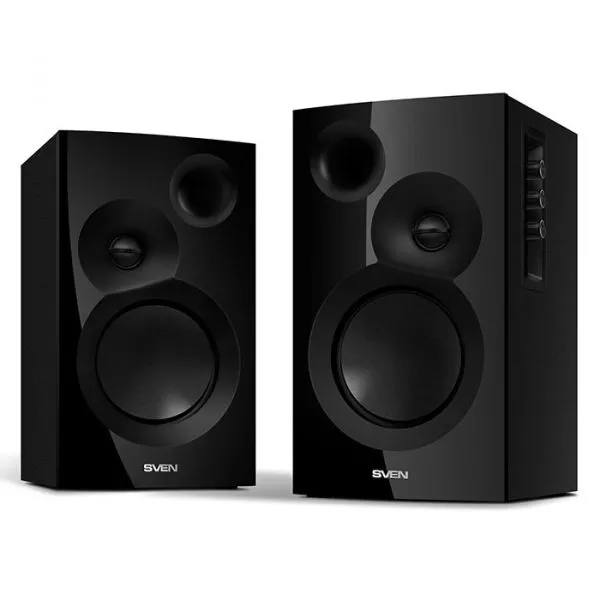 Speakers SVEN "SPS-635" Black, 2.0 / 2x20W RMS, headphone jack, wooden, (3"+1")
