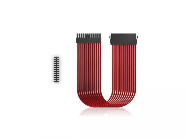 DEEPCOOL "EC300-24P-RD", RED, Extension cable 24 (20+4)-pin ATX, 18AWG fiber wire and a high-quality