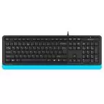 Keyboard A4Tech FK10, Multimedia Hot Keys, Laser Inscribed Keys , Splash Proof, Black/Blue, USB