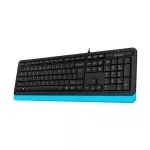 Keyboard A4Tech FK10, Multimedia Hot Keys, Laser Inscribed Keys , Splash Proof, Black/Blue, USB