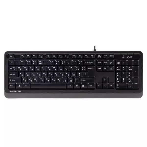 Keyboard A4Tech FK10, Multimedia Hot Keys, Laser Inscribed Keys , Splash Proof, Black/Grey, USB