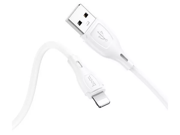 HOCO X61 Ultimate silicone charging data cable for iPhone white