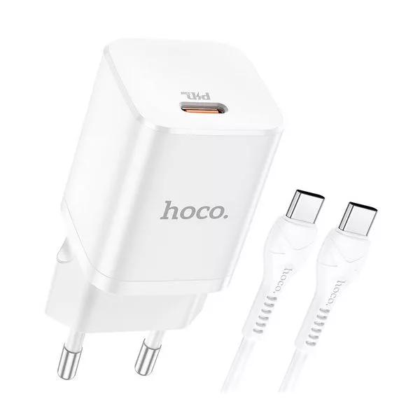 HOCO N19 Rigorous PD25W charger set (Type-C to Type-C) (EU) white