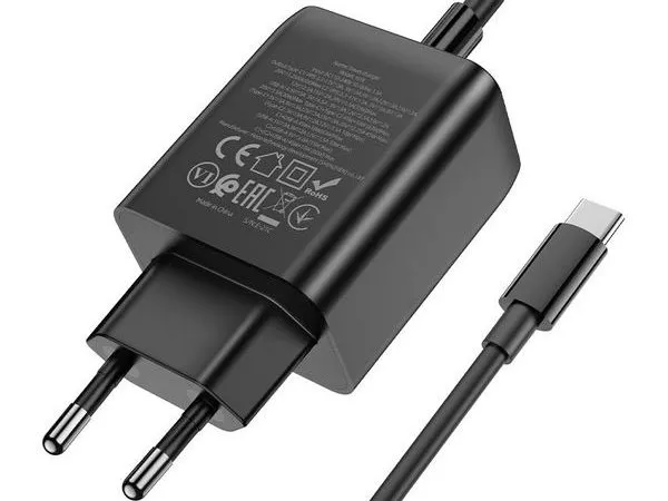 HOCO N18 Phenomenon 65W three-port (2C1A) GaN charger set (Type-C to Type-C) (EU)GaN black
