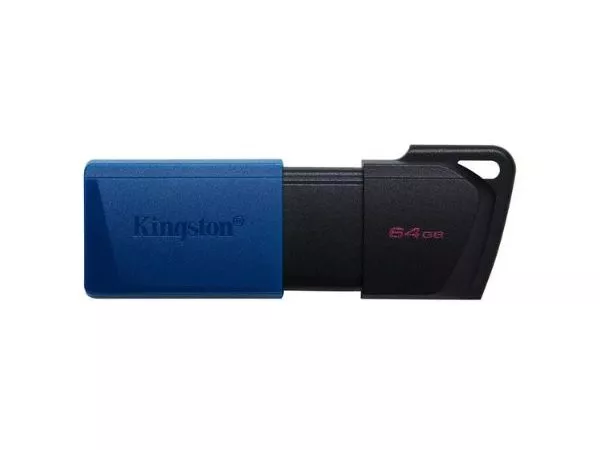 64GB USB3.2 Flash Drive Kingston DataTraveler Exodia (DTXM/64GB), Black-Blue, Plastic, Slider Cap