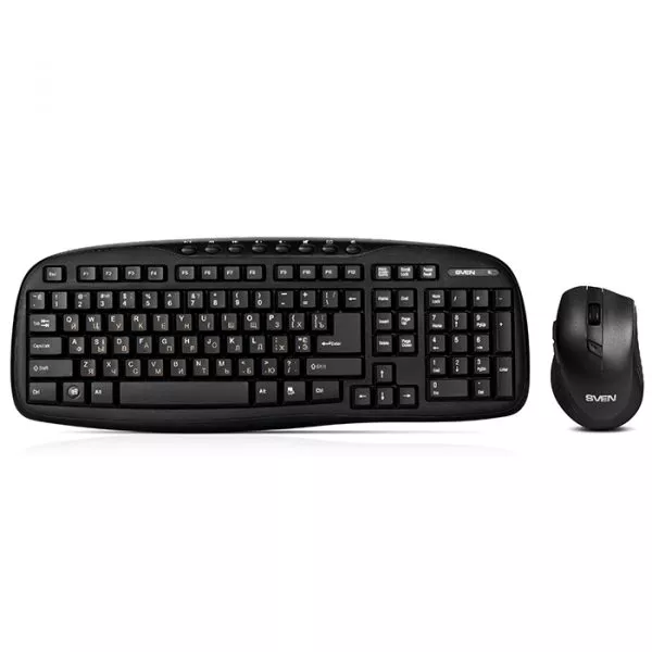 Keyboard & Mouse Wireless SVEN KB-C3600W, 800/1200/1600dpi, 2.4GHz, Black