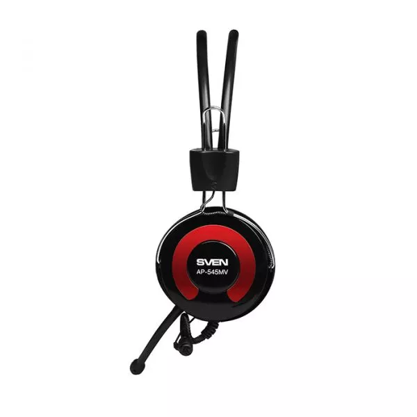 Headset SVEN AP-545MV with Microphone, Black-red, 2 x 3, 5mm jack (3 pin)