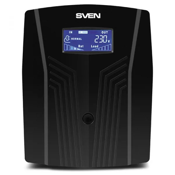 UPS SVEN Pro 1500 LCD, Line Interactive, AVR, CPU, USB, 3xCEE7/4; Lightning and Surge Protection