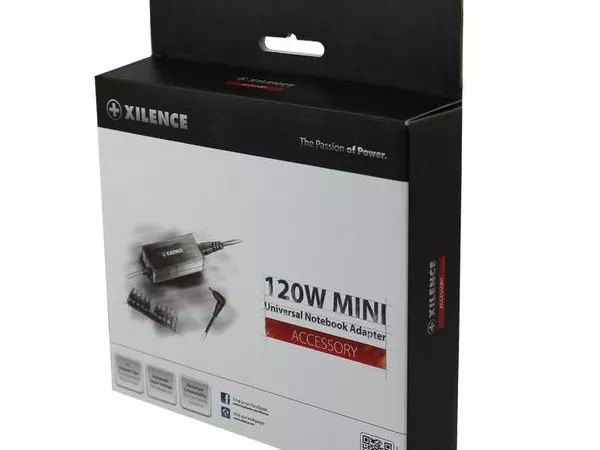 XILENCE XP-LP120.XM012, 120W Mini, Universal Notebook Power Adapter, 11 different tips, LED display