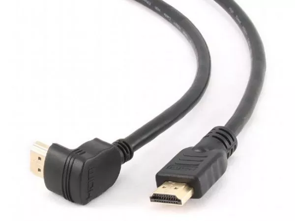 Cable HDMI to HDMI90° 3.0m Gembird male-male90°, V1.4, Black, CC-HDMI490-10, One jakc bent 90°