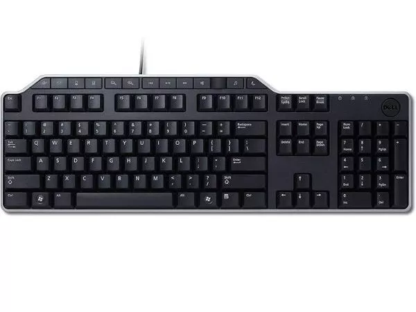 Dell KB-522 Wired Business Multimedia USB Keyboard,  Black (580-17683),  Includes detachable palm-re