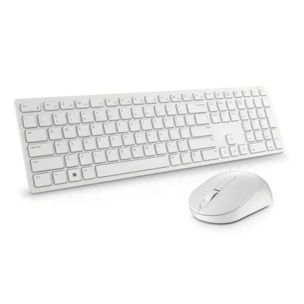 Wireless Keyboard & Mouse Del KM5221W, Multimedia keys, 2.4Ghz, Russian, White