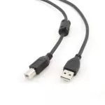 Cable USB, AM/BM,   1.5 m,  Retail pack, Cablexpert, Black, CCFB-USB2-AMBM-1.5M
