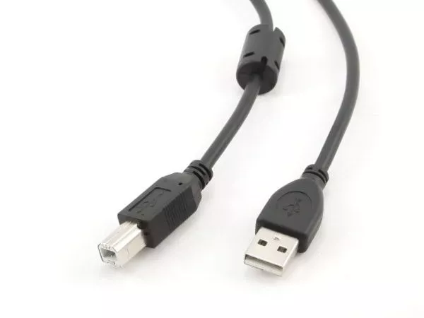 Cable USB, AM/BM,   1.5 m,  Retail pack, Cablexpert, Black, CCFB-USB2-AMBM-1.5M
