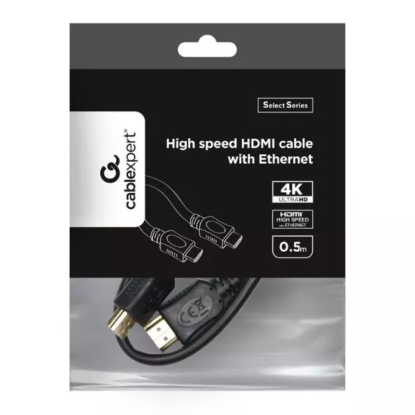 Cable HDMI to HDMI  0.5m  Cablexpert  male-male, V1.4, Black, CC-HDMI4L-0.5M