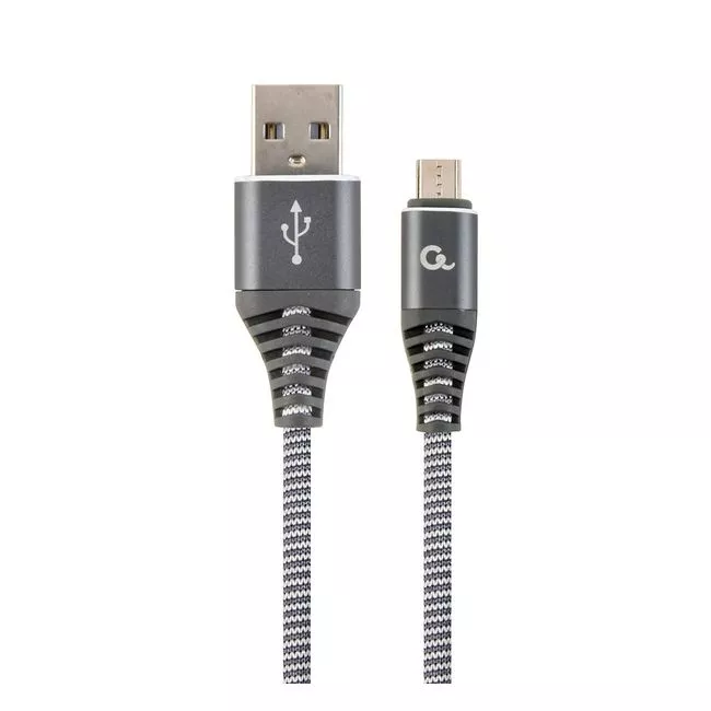 Blister MicroUSB/USB2.0,  1.0 m, Cablexpert Cotton Braided Spacegrey/White, CC-USB2B-AMmBM-1M-WB2
-