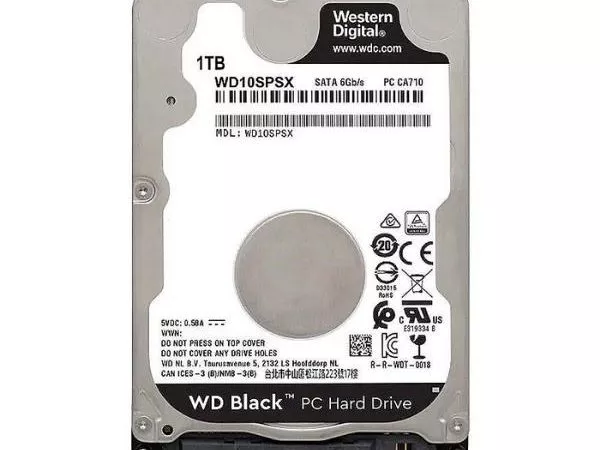 2.5" HDD 1.0TB Western Digital "Black (WD10SPSX)" [SATA3, 64MB, 7200rpm, 7.0mm]