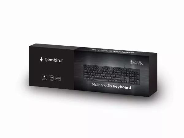 Gembird KB-MCH-03-RU "Chocolate" Multimedia, Slimline keyboard with "chocolate" type keys, USB, Blac