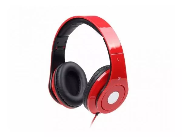 Gembird MHS-DTW-R "Detroit", Folding stereo headphonest with Microphone, 3.5mm (4 pin), Red