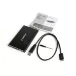 2.5" SATA HDD External Case Silm microUSB3.0/USB2.0, Aluminum Black, Gembird "EE2-U3S-4"