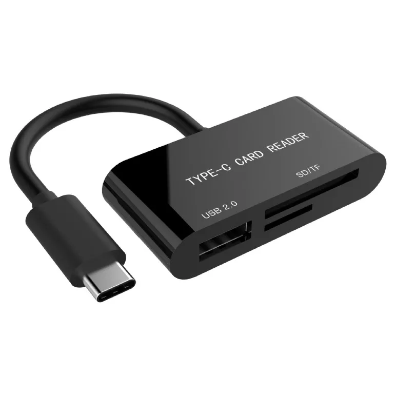 Card Reader USB Type-C Gembird UHB-CR3-02, Supports  SD + Micro-SD, supporting SDHC and SDXC, Black