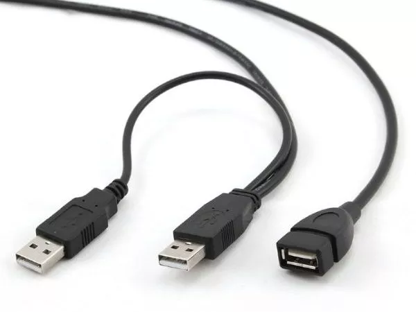 Cable USB, USB 2AM/AF, 0.9 m, USB2.0, Black, Cablexpert, CCP-USB22-AMAF-3