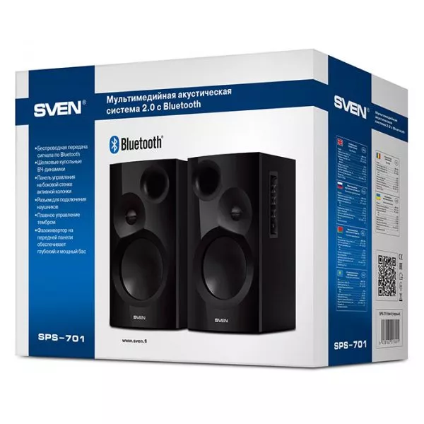 Speakers SVEN "SPS-701" Black, 40w, Bluetooth
