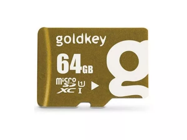 64Gb MicroSDHC (Class 10), SD adapter, U1, Goldkey (R/W:95/20MB/s)