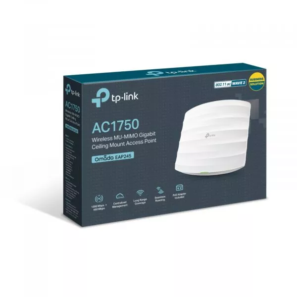 Wireless Access Point TP-LINK "EAP245", AC1750 Dual Band Wireless Gigabit Ceiling/Wall Mount
Simulta