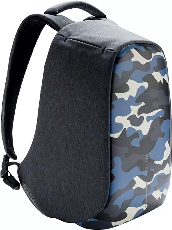 14" Bobby compact anti-theft backpack, Camouflage, Blue, P705.655