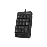 Numeric Keypad A4tech FK13P, Slim Profile, Round-Square Keycaps, High-Elasticity Silicon, USB, Black