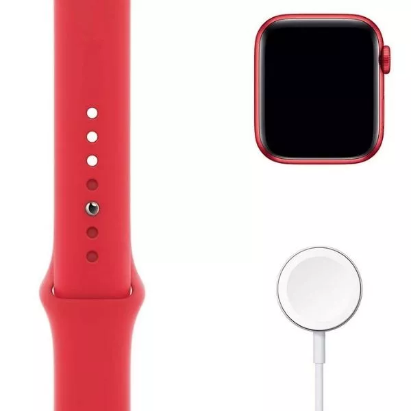 Apple Watch Series 6 GPS, 40mm Red Aluminum Case with Red Sport Band, M00A3 GPS, Product (Red)